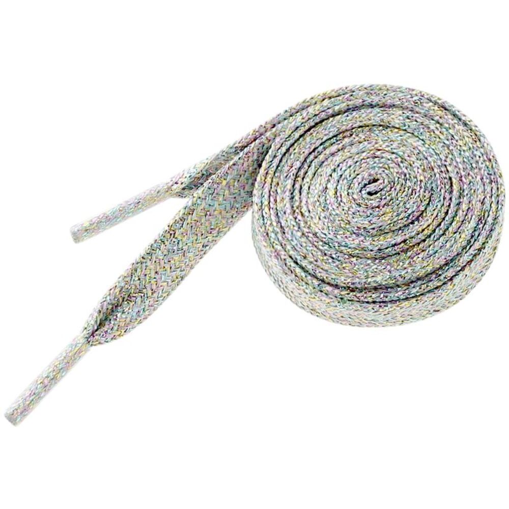 1 Pair Glitter Shiny Metallic Flat Shoelaces 160cm/62.99" Light Multicolor